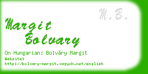 margit bolvary business card